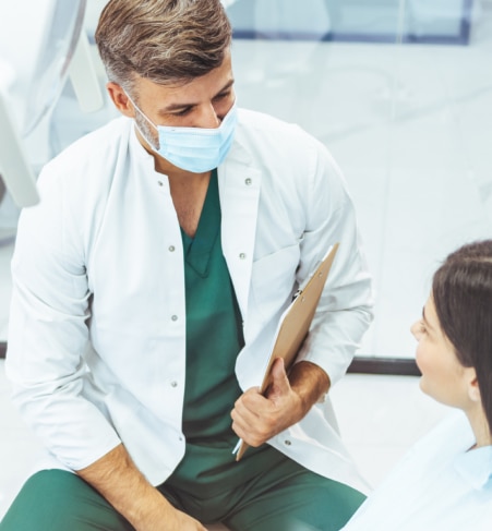 Tannlege og pasient.  