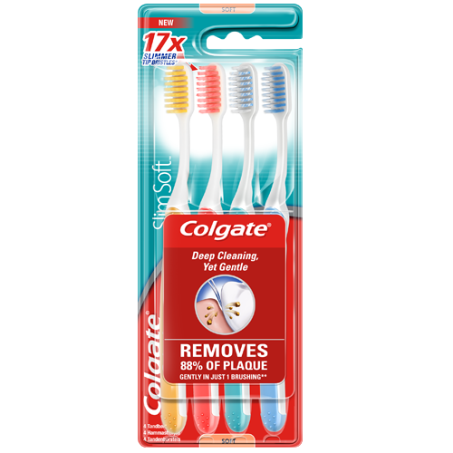 Colgate® Slim Soft børstehår Tannbørste, 4 pack