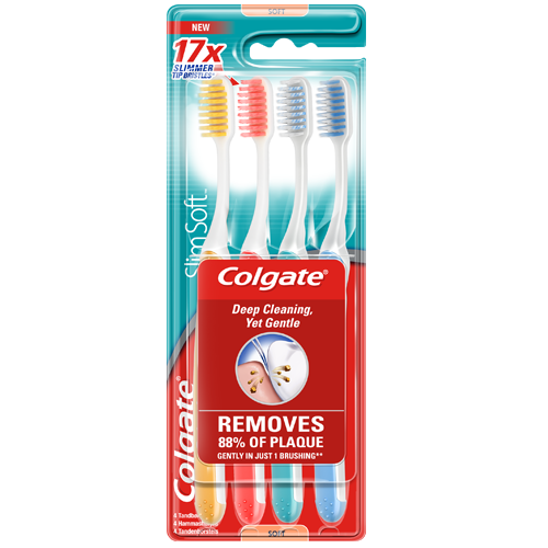Colgate® Slim Soft børstehår Tannbørste, 4 pack
